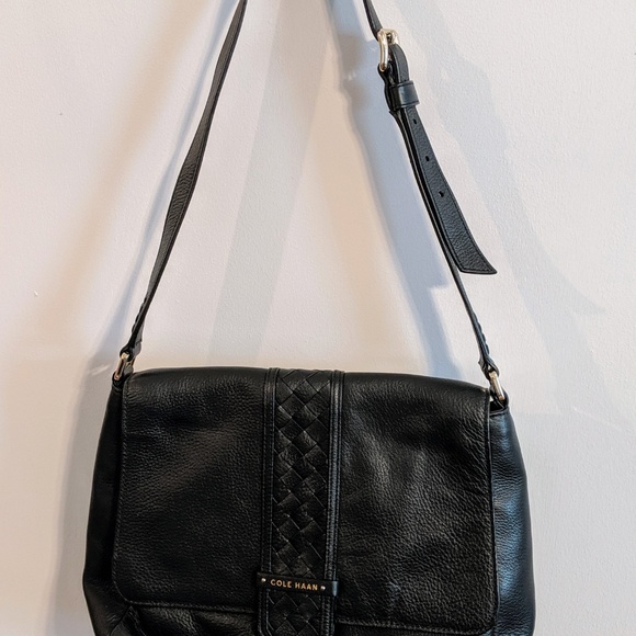 Cole Haan Sam Leather Saddle Bag, Black - Picture 2 of 2
